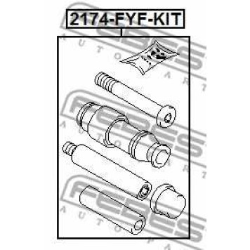 Направляющий болт корпуса скобы тормоза FEBEST 2174-FYF-KIT-1
