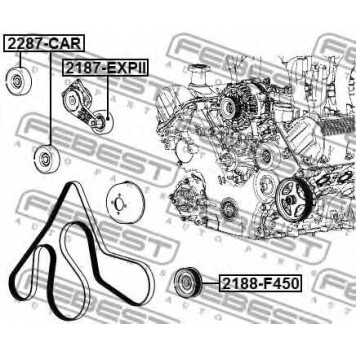 Натяжной ролик поликлинового ременя FEBEST 2187-EXPII-1