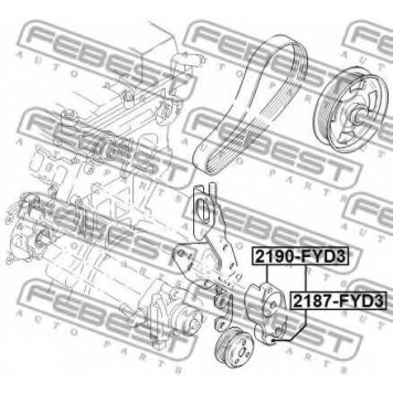 Натяжной ролик поликлинового ременя FEBEST 2187-FYD3-1