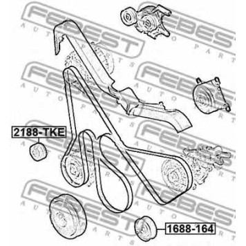 Паразитный / ведущий ролик поликлинового ременя FEBEST 2188-TKE-1