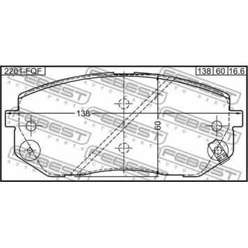 Колодки тормозные дисковые передний для HYUNDAI ix35(EL,ELH,LM), TUCSON(JM) / KIA CARENS(UN), SPORTAGE(JE#,KM#,SL) <b>FEBEST 2201-FQF</b>-1