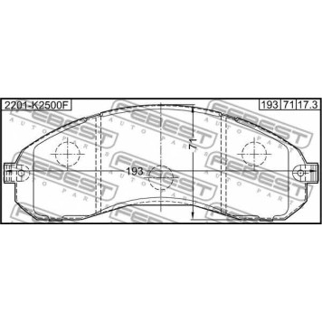 Колодки тормозные дисковые передний <b>FEBEST 2201-K2500F</b>
