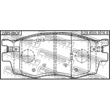 Колодки тормозные дисковые передний для HYUNDAI ACCENT(LC,MC,RB), i10(PA), i20(GB,PB,PBT) / KIA RIO(JB,UB) <b>FEBEST 2201-RIOF</b>-1