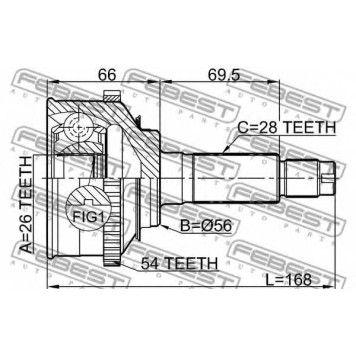 Шарнир приводного вала FEBEST 2210-016A54-1