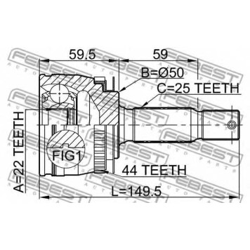 Шарнир приводного вала FEBEST 2210-CER16A44-1