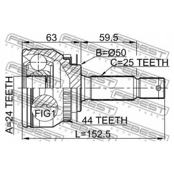 Шарнир приводного вала FEBEST 2210-CER20A44-1