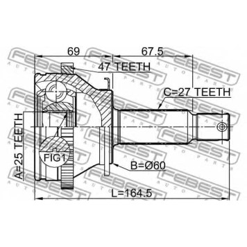 Шарнир приводного вала FEBEST 2210-NS27A47-1