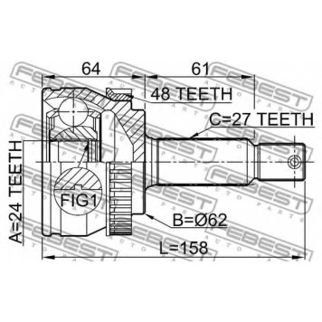 Шарнир приводного вала FEBEST 2210-NSP20A48-1