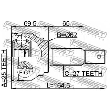 Шарнир приводного вала FEBEST 2210-NSP27A48-1