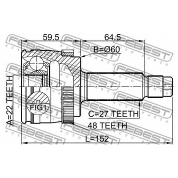 Шарнир приводного вала FEBEST 2210-NSPRA48-1