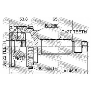 Шарнир приводного вала FEBEST 2210-SOULA46-1