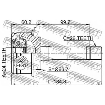 Шарнир приводного вала FEBEST 2210-SPM-1