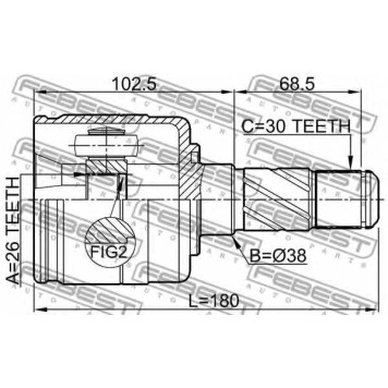 Шарнир приводного вала FEBEST 2211-BLLH-1