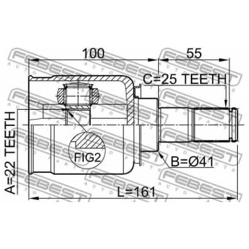 Шарнир приводного вала FEBEST 2211-CD-1