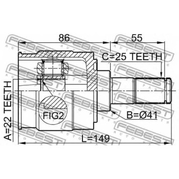 Шарнир приводного вала FEBEST 2211-CERII16-1