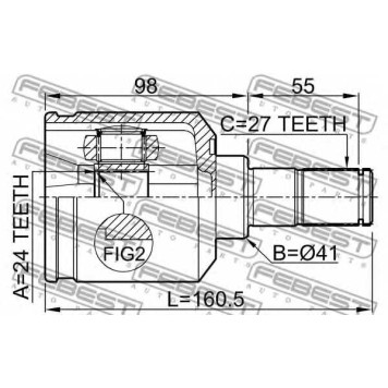 Шарнир приводного вала FEBEST 2211-NS20LH-1