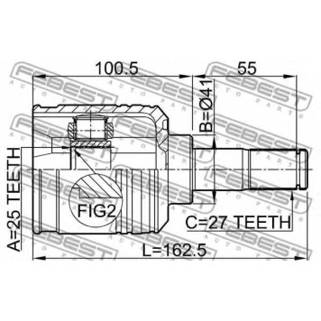 Шарнир приводного вала FEBEST 2211-NS27LH-1