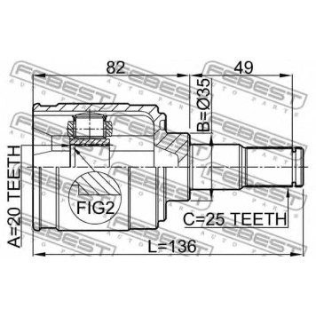 Шарнир приводного вала FEBEST 2211-PICMT-1