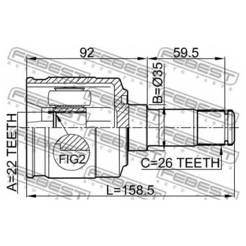 Шарнир приводного вала FEBEST 2211-SPAMTLH-1