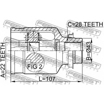 Шарнир приводного вала FEBEST 2211-SPARH-1