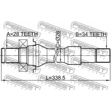 Приводной вал FEBEST 2212-CARRH-1