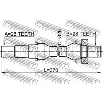 Приводной вал FEBEST 2212-SED25MT-1