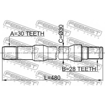 Приводной вал FEBEST 2212-SOR-1
