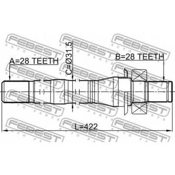 Приводной вал FEBEST 2212-SORXM-1