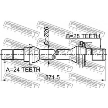 Приводной вал FEBEST 2212-SPAAT-1