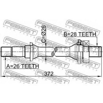 Приводной вал FEBEST 2212-SPAMT-1