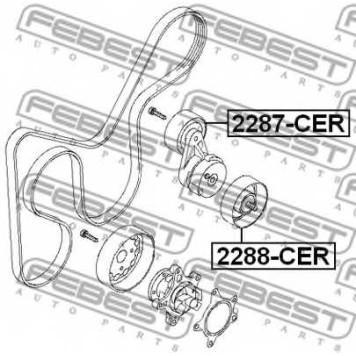 Натяжной ролик поликлинового ременя FEBEST 2287-CER-1