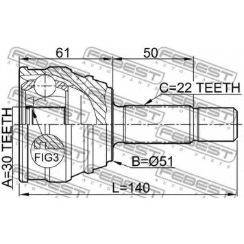 Шарнир приводного вала FEBEST 2310-011-1