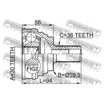 Шарнир приводного вала FEBEST 2310-030-1
