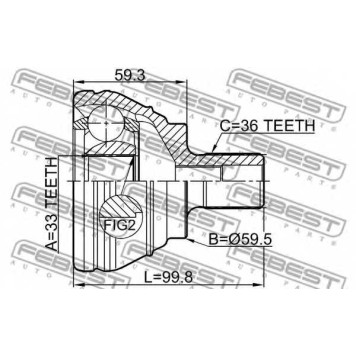 Шарнир приводного вала FEBEST 2310-EOS-1