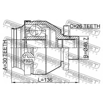 Шарнир приводного вала FEBEST 2311-T5MTLH-1