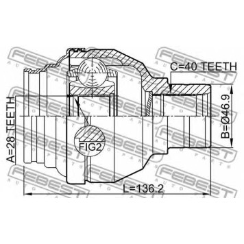 Шарнир приводного вала FEBEST 2311-TMT-1