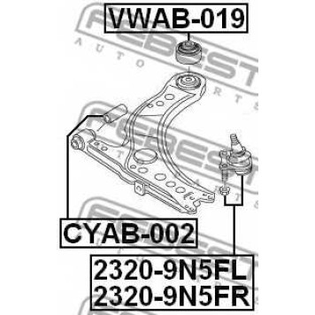 Несущий / направляющий шарнир FEBEST 2320-9N5FL-1