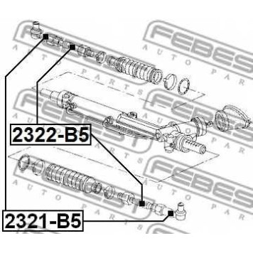 Осевой шарнир рулевой тяги FEBEST 2322-B5-1