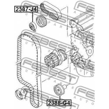 Паразитный / ведущий ролик зубчатого ремня FEBEST 2388-G4-1