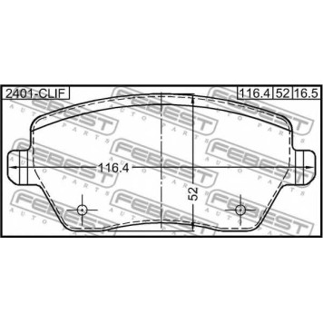 Колодки тормозные дисковые передний для NISSAN ALMERA(N17), BLUEBIRD SYLPHY(G11), MICRA(K12,K13), NOTE(E11,E12) / SUZUKI SWIFT(EZ,MZ) <b>FEBEST 2401-CLIF</b>-1