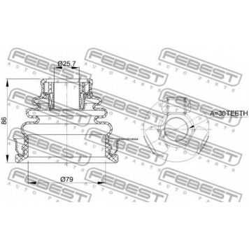 Шарнир приводного вала FEBEST 2411-LOGLH-1