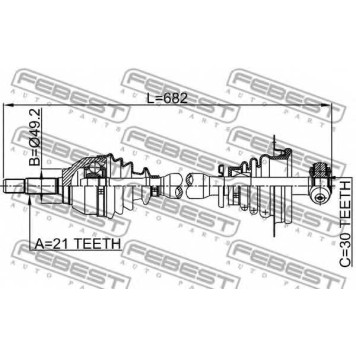 Приводной вал FEBEST 2414-LOGLH-1
