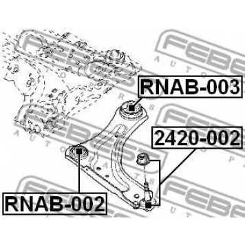 Несущий / направляющий шарнир FEBEST 2420-002-1