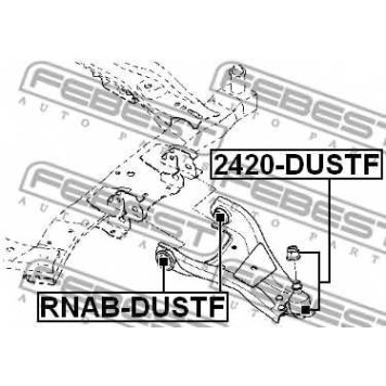 Несущий / направляющий шарнир FEBEST 2420-DUSTF-1