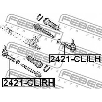 Наконечник поперечной рулевой тяги FEBEST 2421-CLILH-1