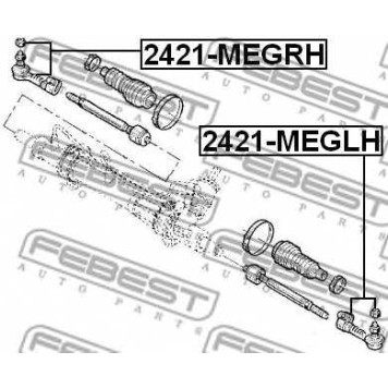 Наконечник поперечной рулевой тяги FEBEST 2421-MEGLH-1