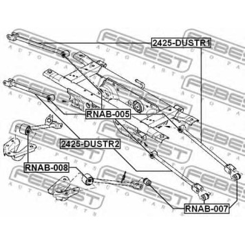 Рычаг независимой подвески колеса FEBEST 2425-DUSTR1-1