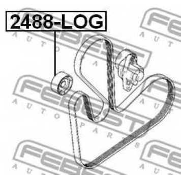 Паразитный / ведущий ролик поликлинового ременя FEBEST 2488-LOG-1