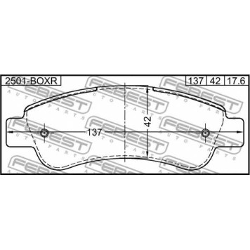 Колодки тормозные дисковые задний <b>FEBEST 2501-BOXR</b>-1