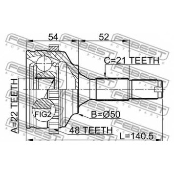 Шарнир приводного вала FEBEST 2510-206A48-1
